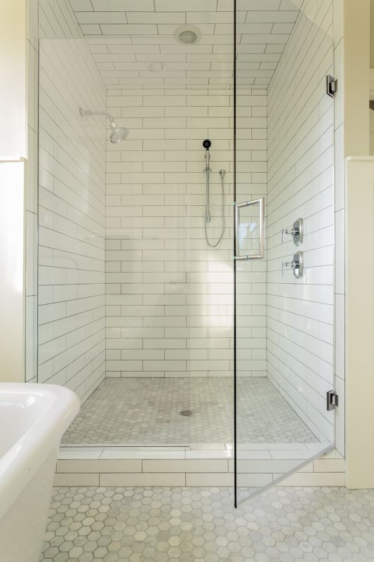 Sleek Shower with Chrome Fixtures